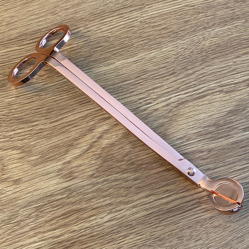 Candle wick trimmer, stainless steel, rose gold color